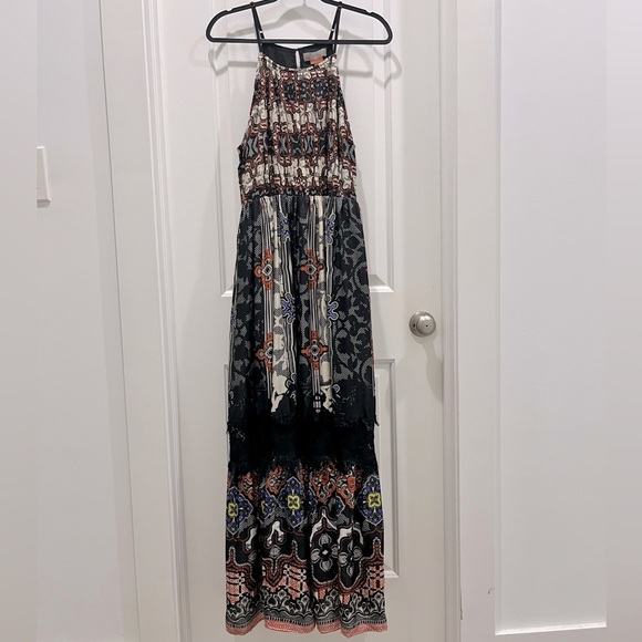 NWT Anthropologie Bhanuni by Jyoti Bohemian Sleeveless Tiered Maxi Dress Sz 14 - Picture 2 of 10